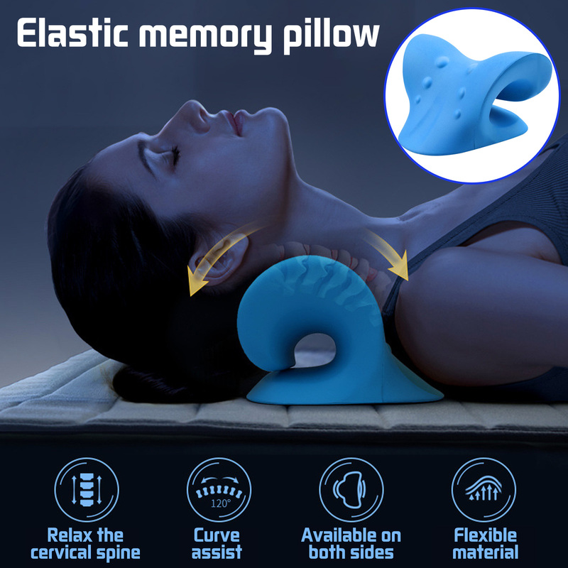 Cervical Spine Stretch Gravity Muscle Relaxation Traction Neck Stretcher Shoulder Massage Pillow Relieve Pain Spine Correction Image