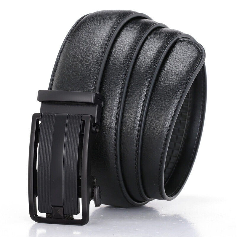 Microfiber Leather Mens Ratchet Belt Belts For Men Adjustable Automatic Buckle Image