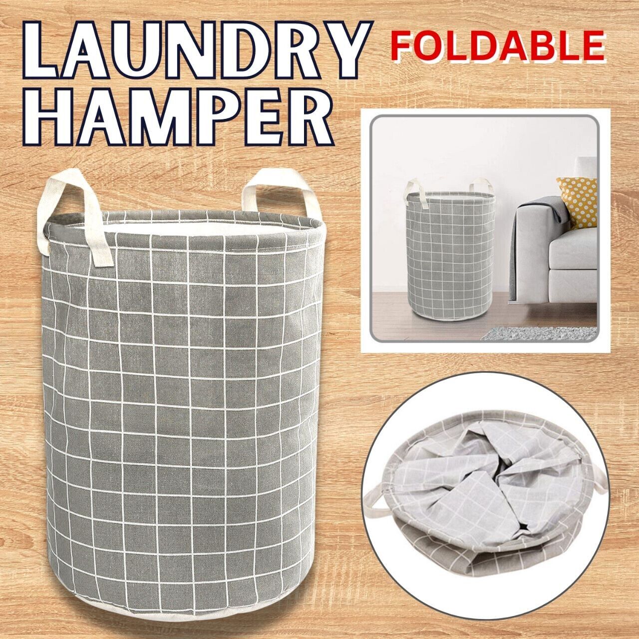 Large Foldable Storage Laundry Hamper Clothes Basket Washing Bag Bin Organizer Image