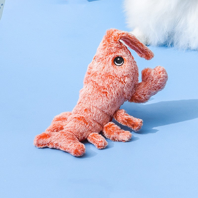 Pet Toys Electric Jumping Shrimp USB Charging Simulation Lobster Funny Cat Plush Pets Toy Image