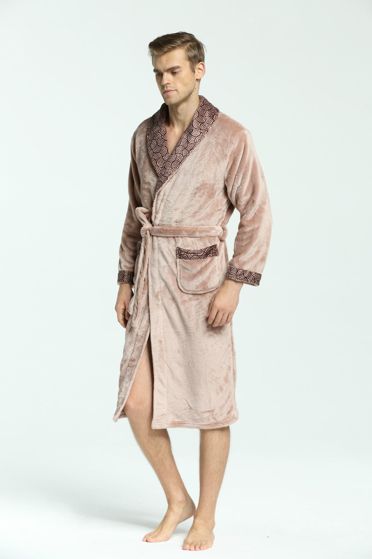 Men's Soft Flannel Coral Fleece Nightgown Image