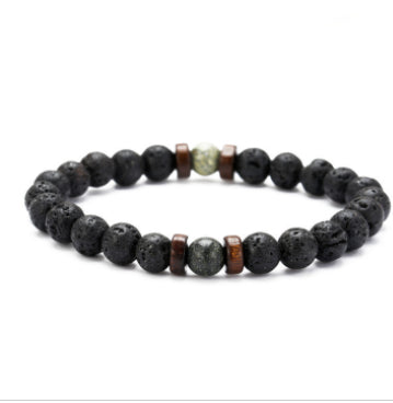 Personality Men's Black Volcanic Stone Bracelet Image