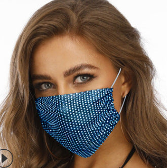 Novelty Fishnet-shaped Star Rhinestone Face Mask Image