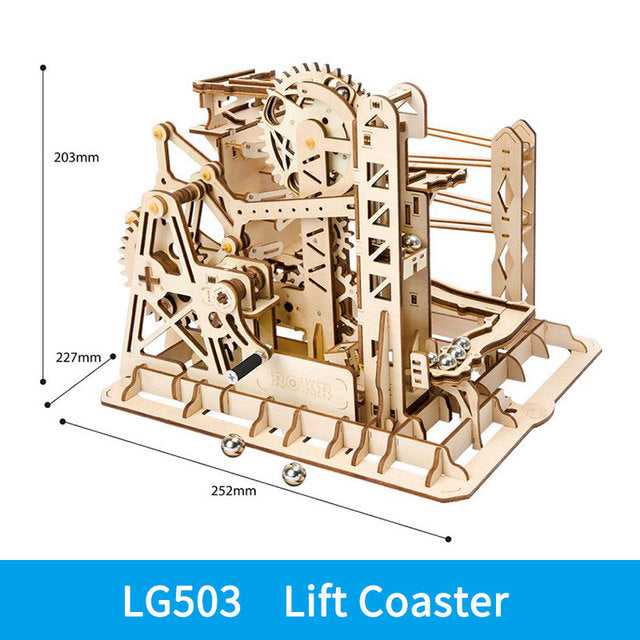 3D DIY Wooden Puzzle Roller Coaster Children's Toys Image