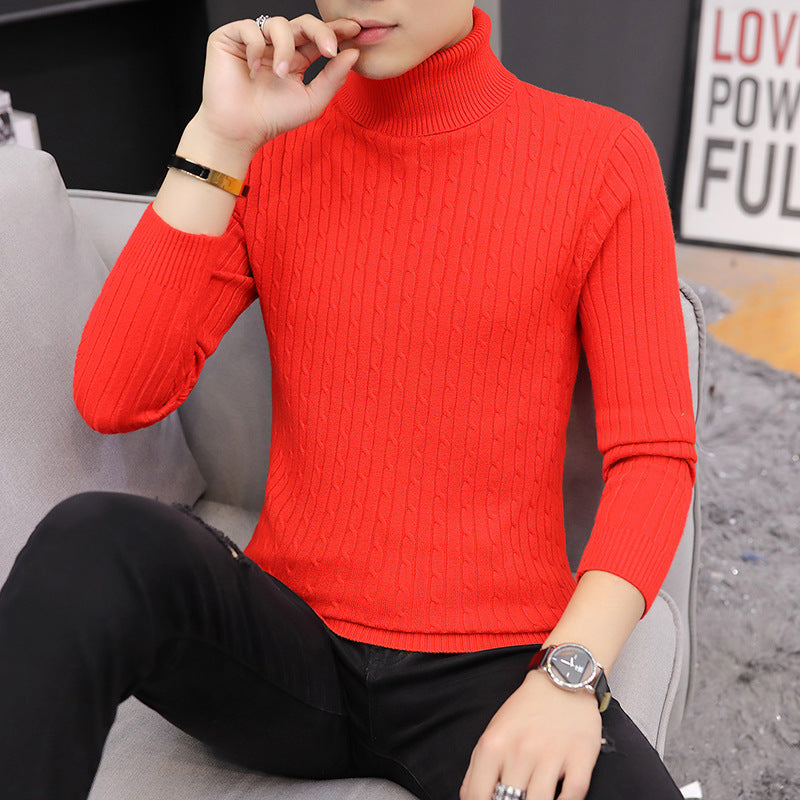 Slim-fit Sweater Men High Neck Bottoming T-shirt Sweater Men Image