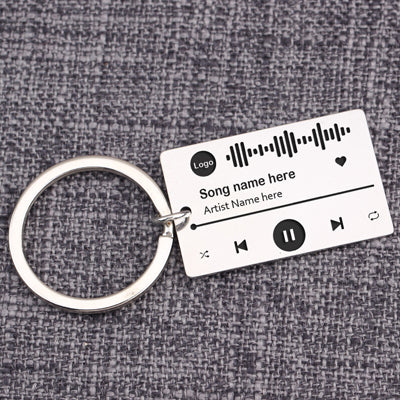 Personalized DIY Custom Music Scan Code Keychain Stainless Steel Image