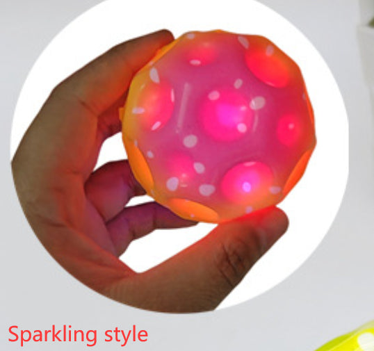 Hole Ball Soft Bouncy Ball Anti-fall Moon Shape Porous Bouncy Ball Kids Indoor Outdoor Toy Ergonomic Design Image