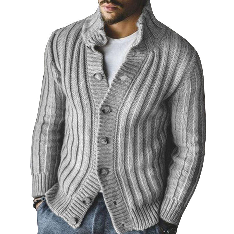 Men's Casual Single-breasted Knitted Sweater Image