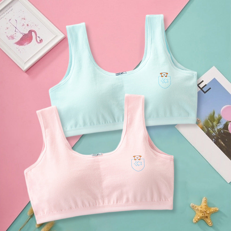 Primary Student Vest Female Junior High  Girl High School  Underwear Pure Cotton Bra Image