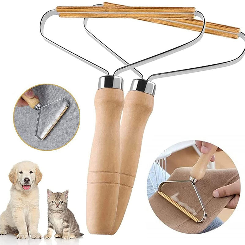 Hair Remover Dog Fur Remover Manual Sweater Dry Cleaner Clothes Stick Dog Cat Hair Remover With Wooden Handle Pet Supplies Image