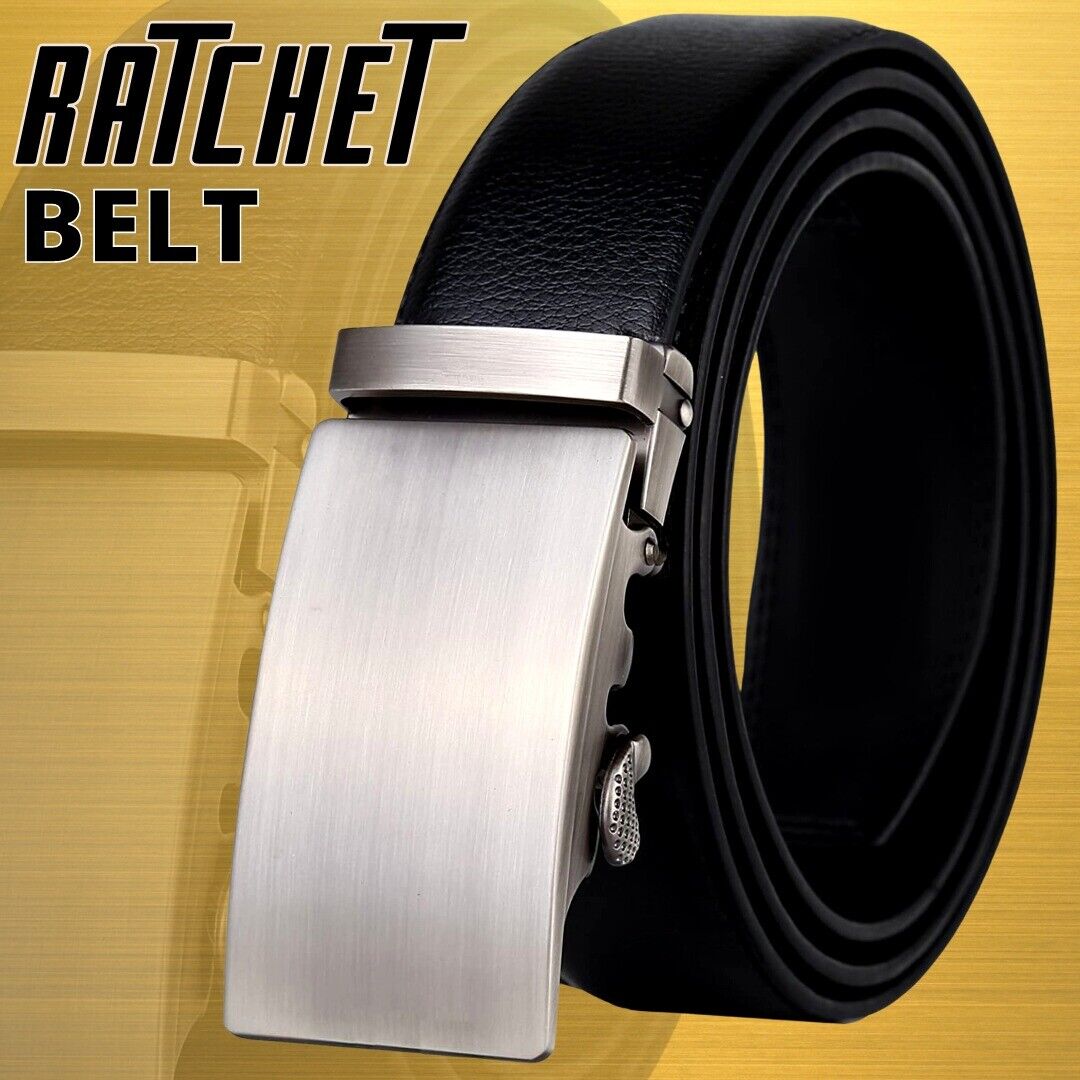 Microfiber Leather Mens Ratchet Belt, Belts For Men Adjustable Automatic Buckle Image