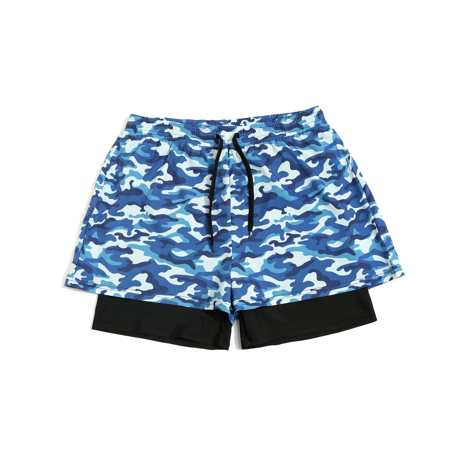 Loose Swimming Trunks Summer Printed Double Layer Beach Shorts Image