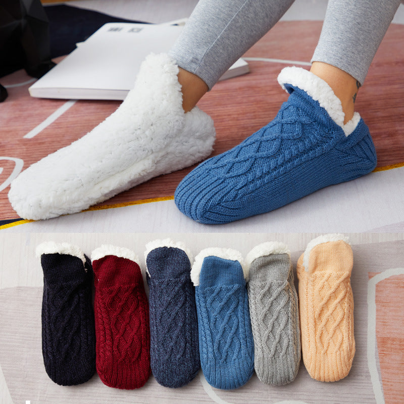 Winter Woolen Socks Women Thicken Warm Home Bedroom Socks Slippers Men Non-slip Foot Warmer Snow Socks Calcetines Mujer Image