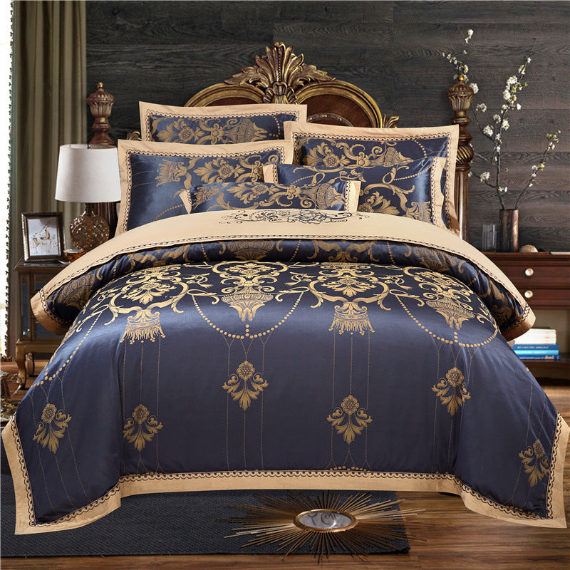 European Style Jacquard Cotton Embroidery Quilt Cover Image