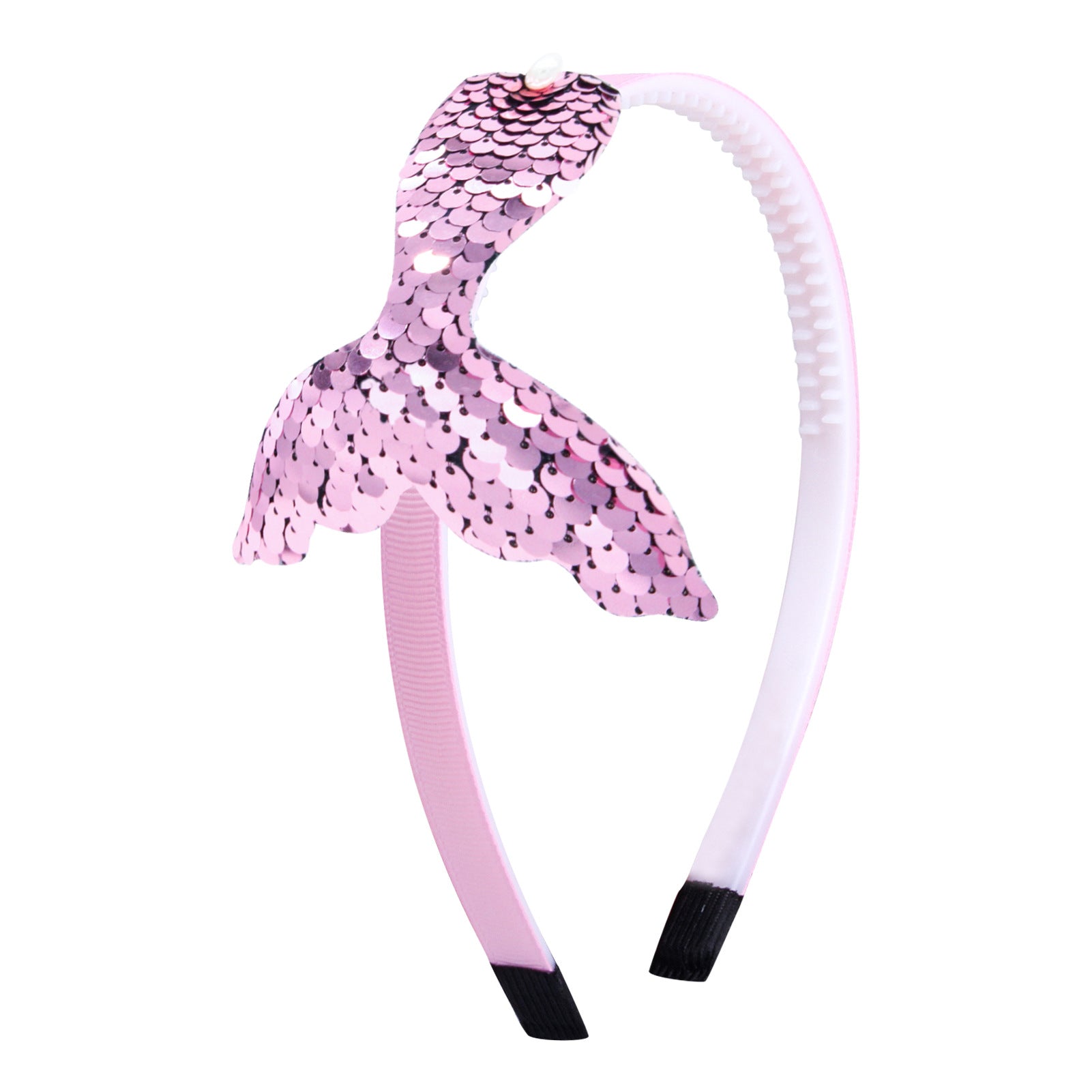 Sequined Hair Accessories Mermaid Tail Flip Fish Scale Pearl Headband Non-slip Manual Hairpin Image