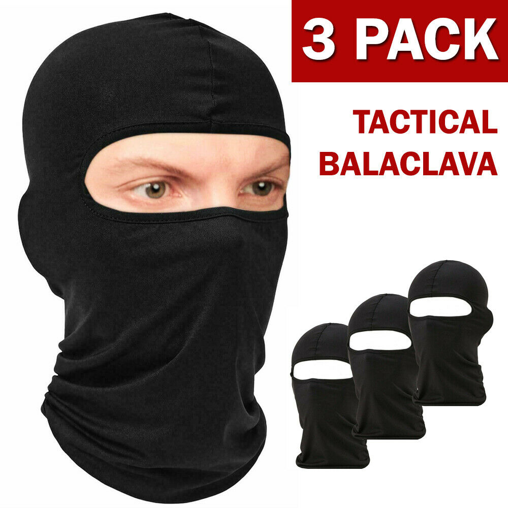 3 Pack Tactical Balaclava Thin Full Face Mask Lightweight Motorcycle Warmer Ski Image