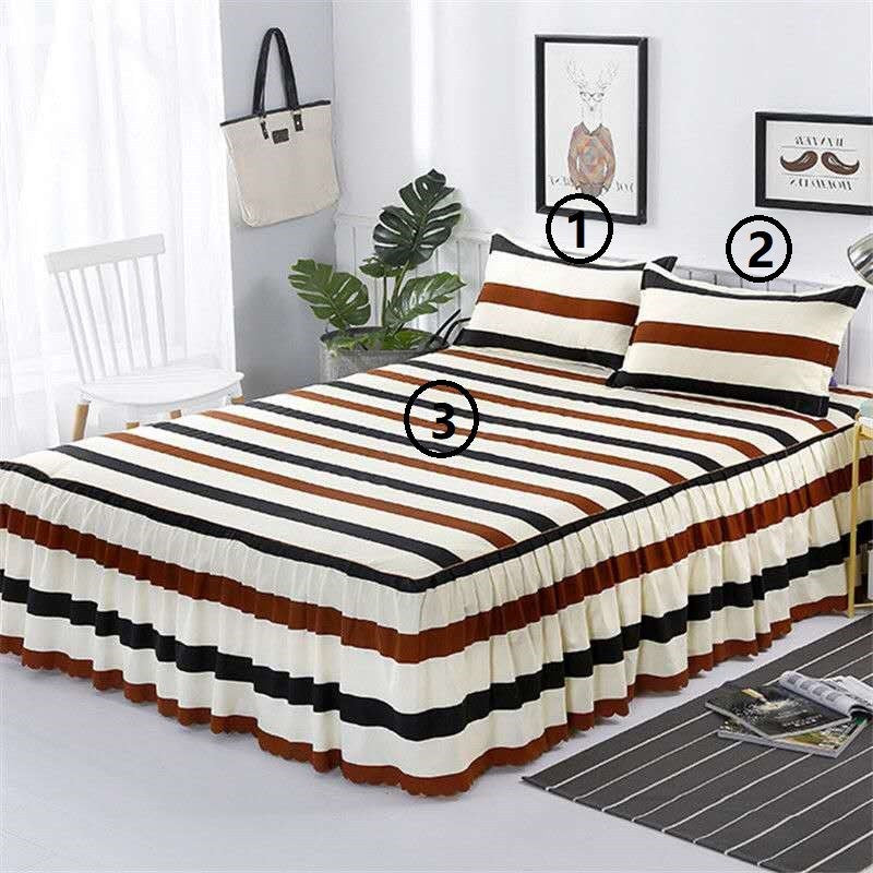 Bed Skirt Pillowcase 3 Woolly Bedsheet Bedding Set Bedspread Image