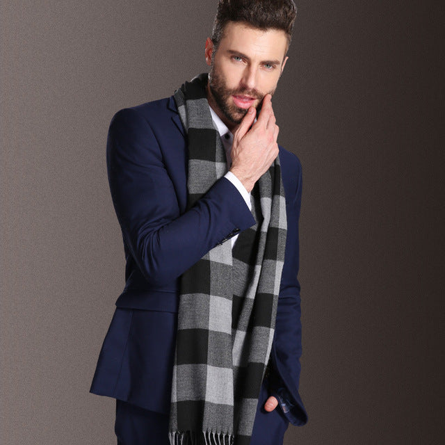 New Europe Fashion Shawl Scarves Men Winter Warm Tartan Image