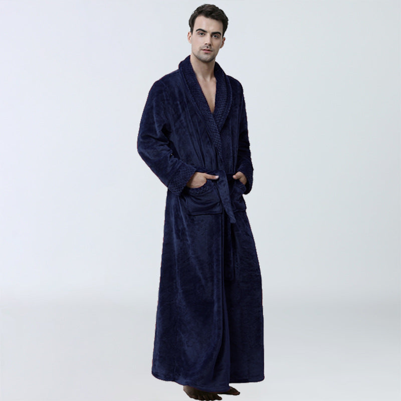 Men's Winter Coral Fleece Nightgown Homewear Thickened Pajamas Image