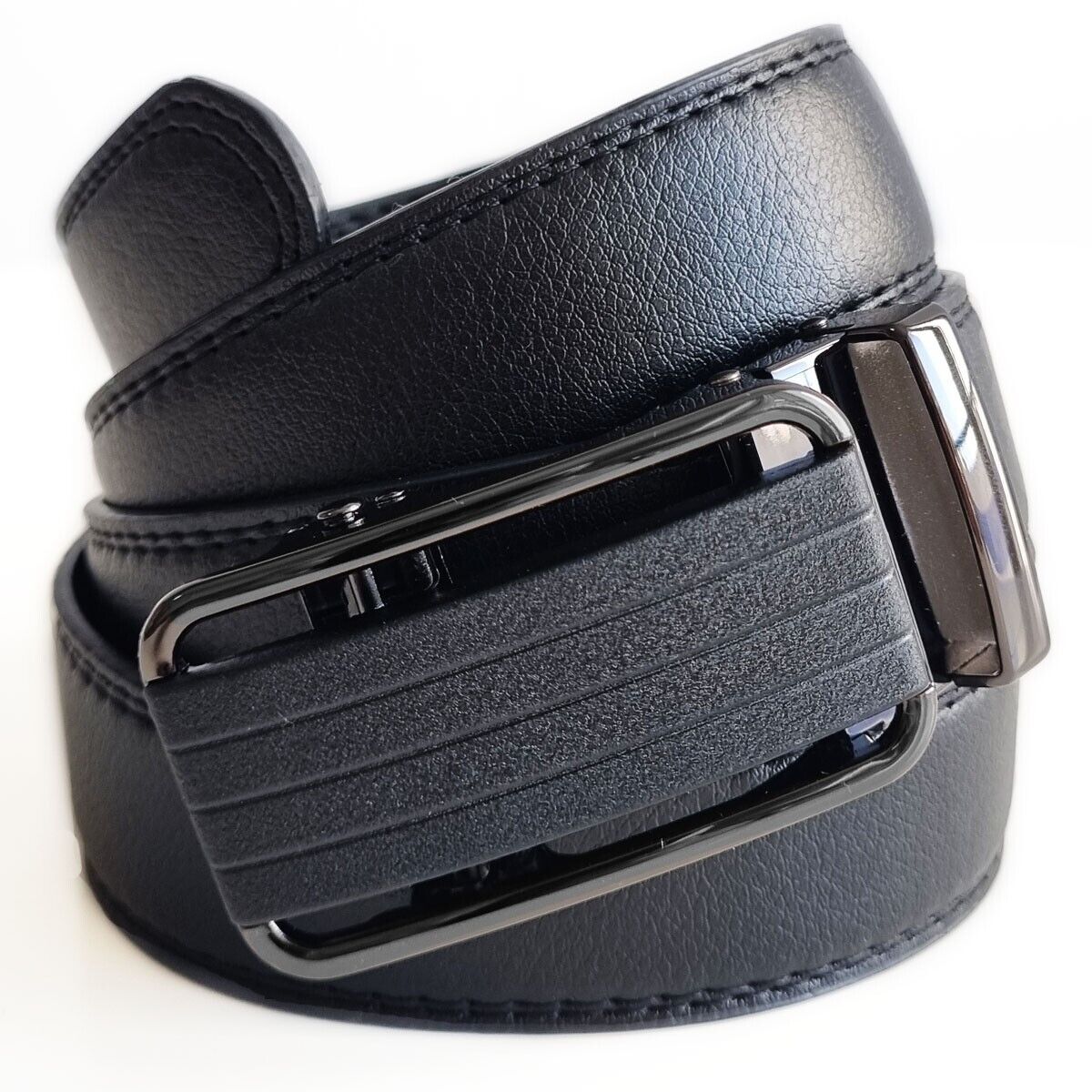 Men's Ratchet Belt Leather Mens Belt With Slide Buckle Ratchet Belts For Men USA Image
