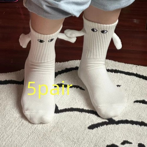 Magnetic Suction Hand In Hand Couple Socks Cartoon Lovely Breathable Comfortable Socks For Women Holding Hands Sock Image