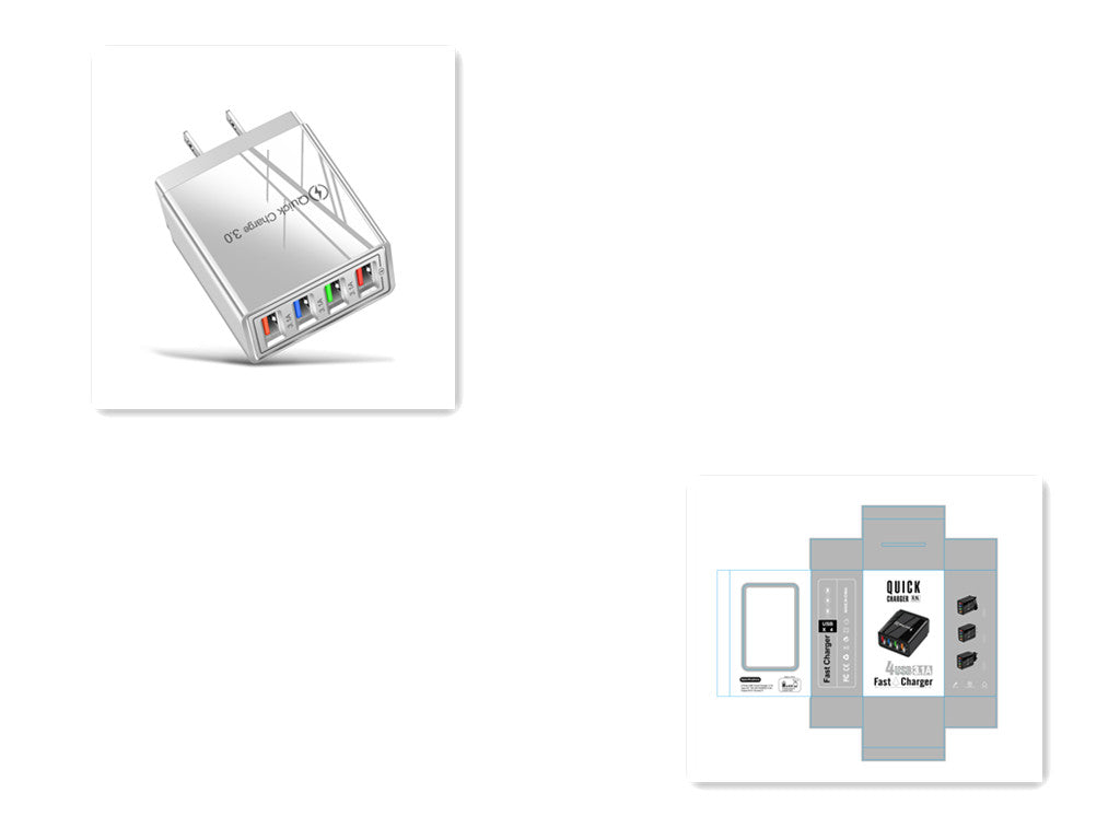 USB Charger Quick Charge 3.0 4 Phone Adapter For Tablet Portable Wall Mobile Charger Fast Charger Image