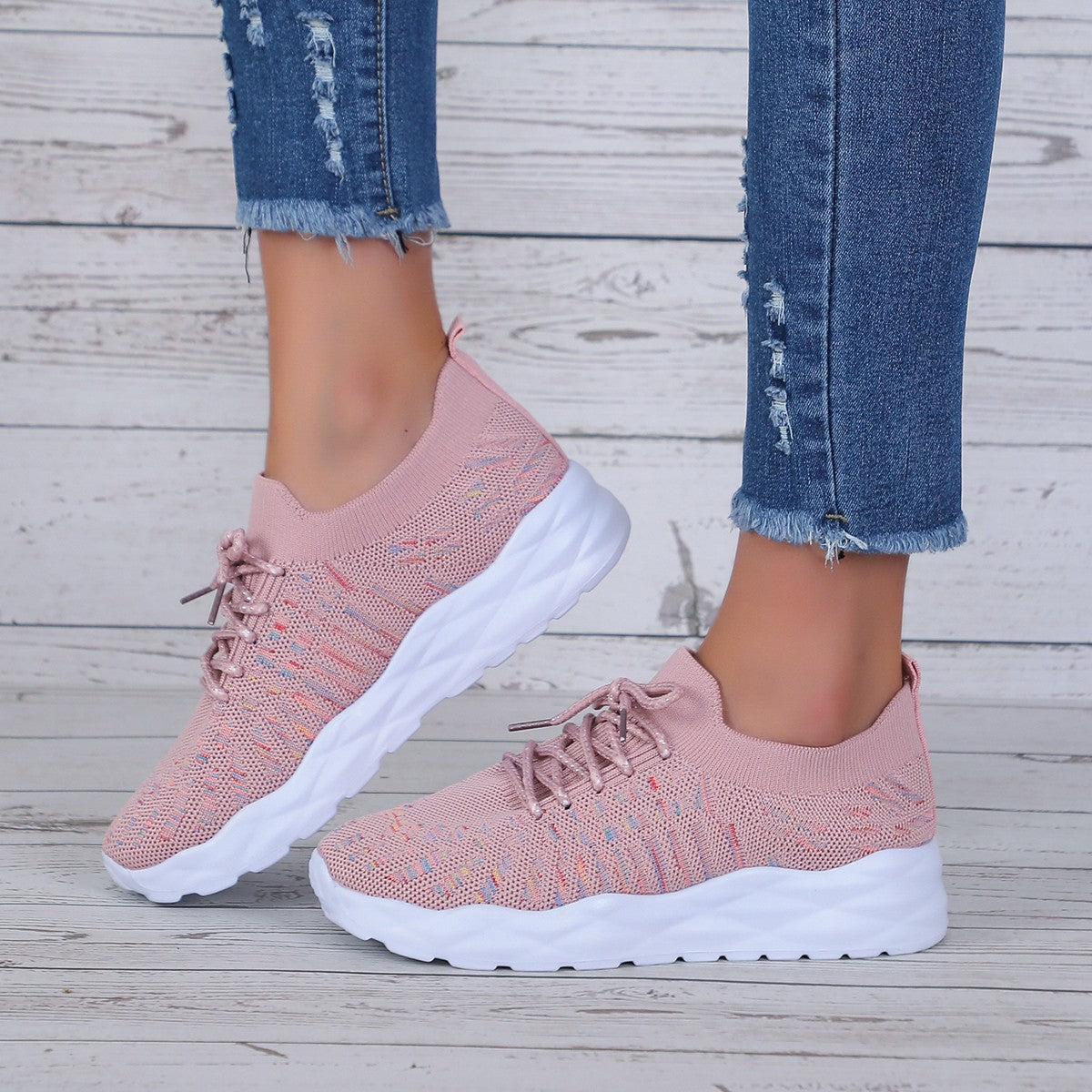 Summer New Fashion Sports And Leisure Flying Woven Large Size Women's Pumps Image