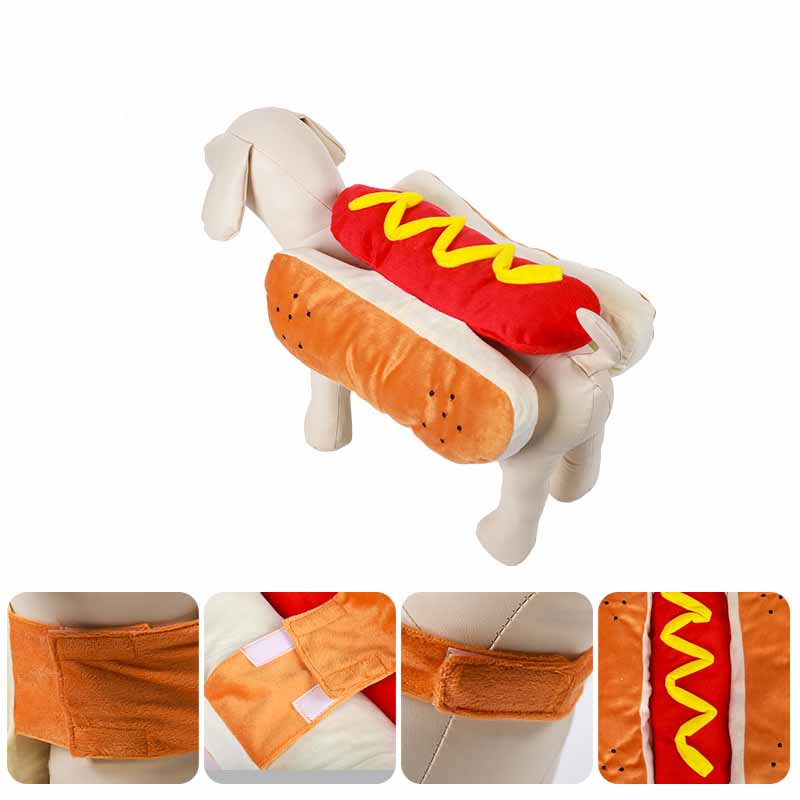 Funny Halloween Costumes For Dogs Puppy Pet Clothing Hot Dog Design Dog Clothes Pet Apparel Dressing Up Cat Party Costume Suit Image