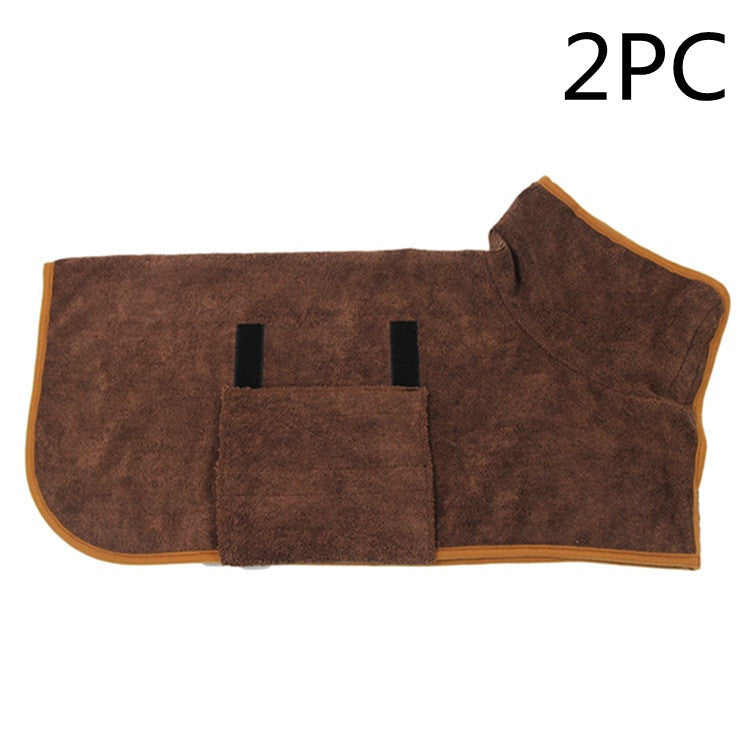 Absorbent Pet Bathrobe With Waist-wrapped Microfiber Image