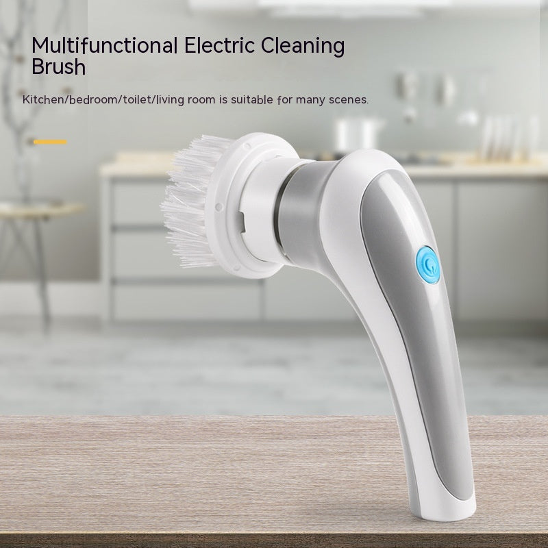 Electric Cleaning Brush 4 In 1 Spinning Scrubber Handheld Electric Cordless Cleaning Brush Portable Image