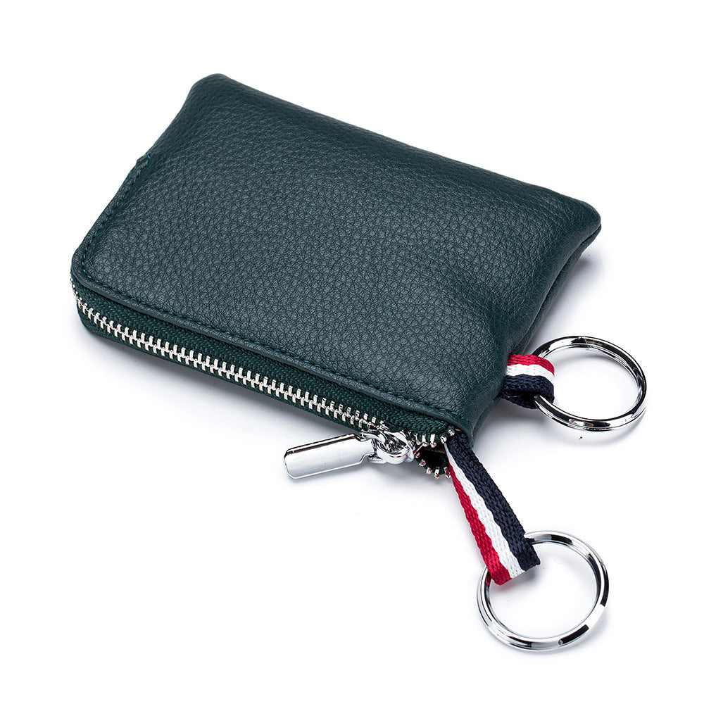 Men's Coin Purse European And American Leather Mini Wallet Soft Leather Zip Coin Driving License Key Case Card Holder Ultra-thin Image