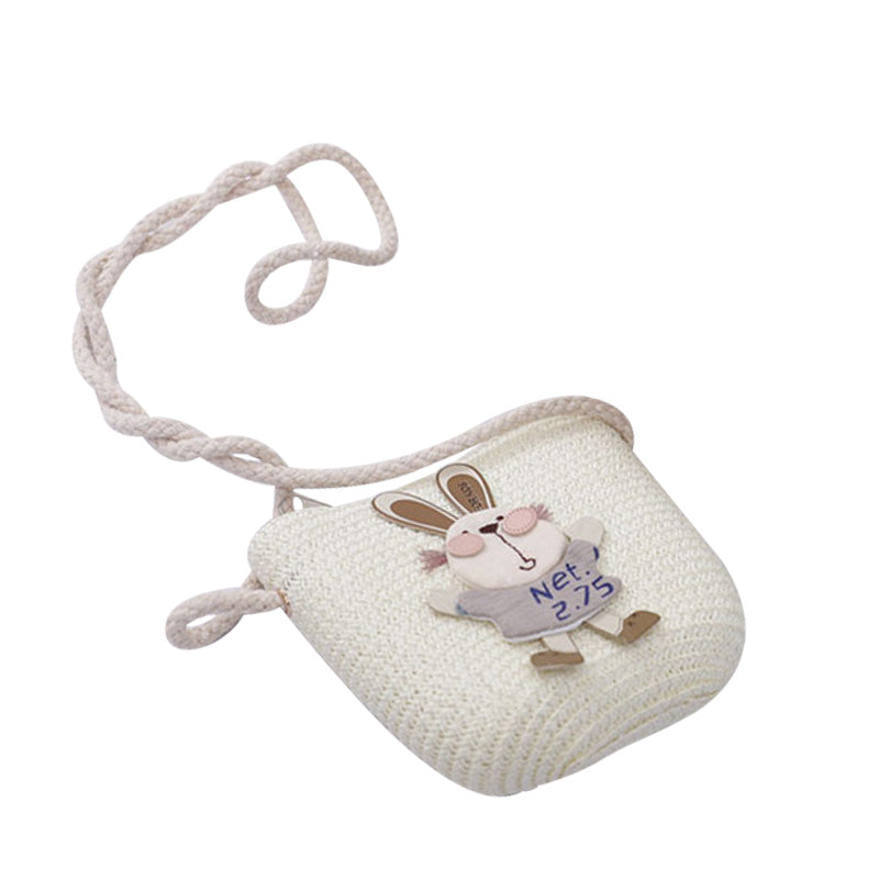 Cute Rabbit Decoration Bag Two-Piece Straw Hat Image