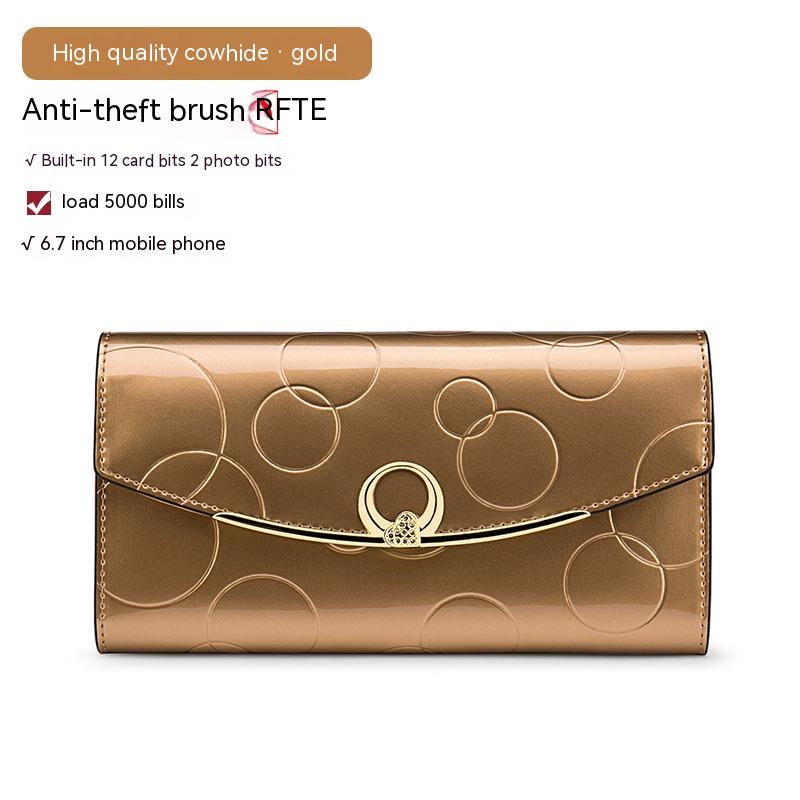 Women's Real Leather Long Large Capacity Wallet Clutch Bag Image