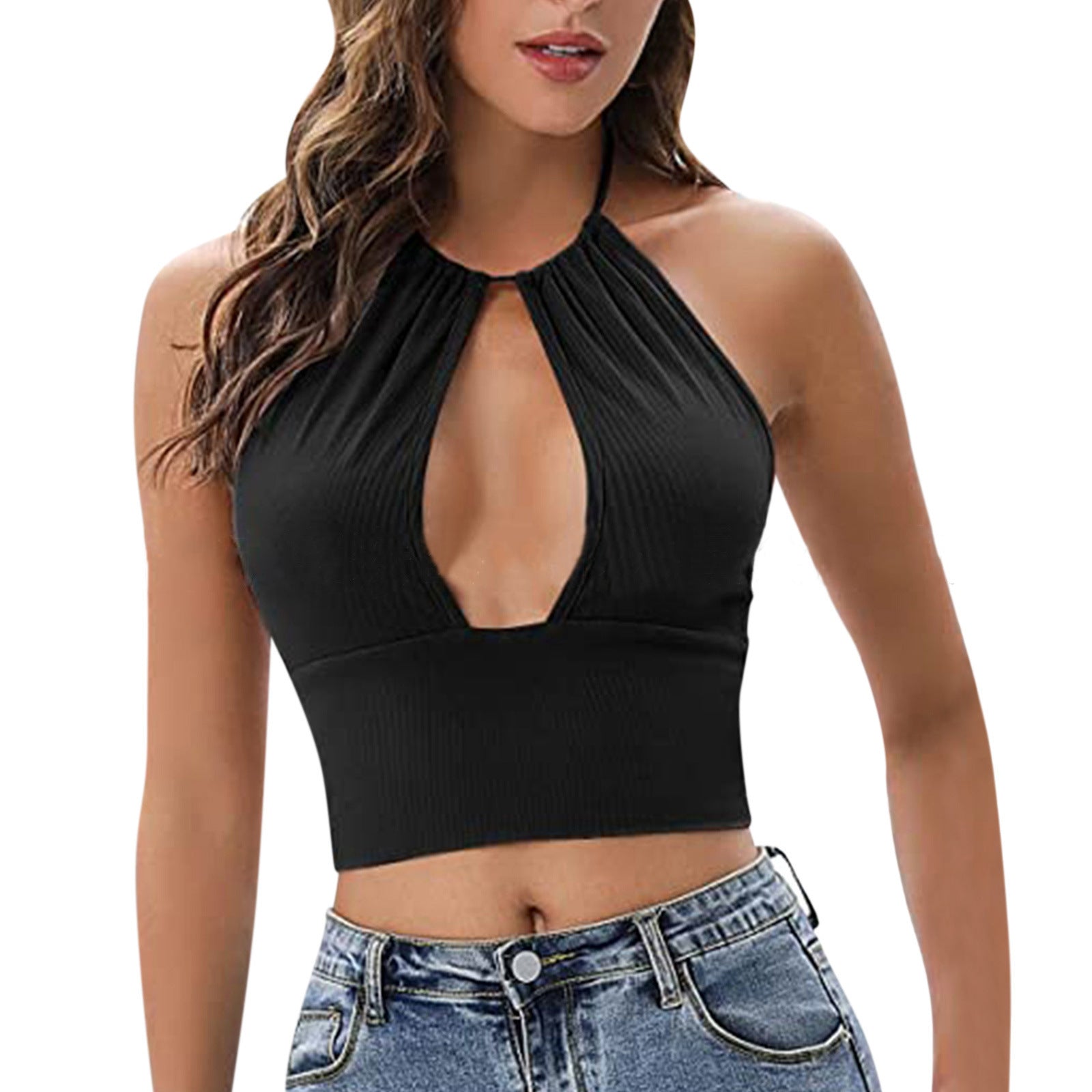 Camisole Halter Vest Women Summer Sexy Hollow Tops Image