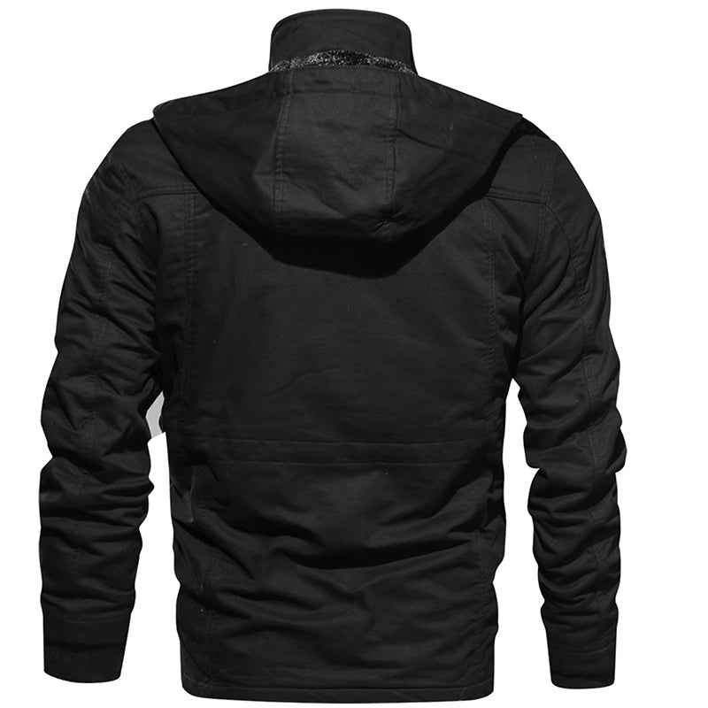 Men Winter Fleece Jacket Warm Hooded Coat Thermal Thick Outerwear Male Military Jacket Image