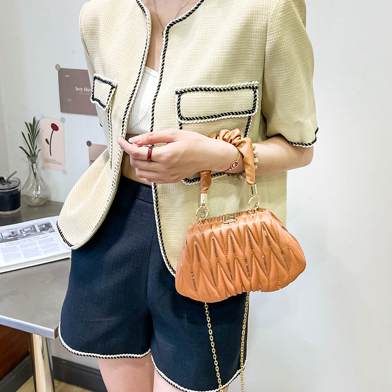 Fashion Chain Pleated Portable Messenger Bag Image