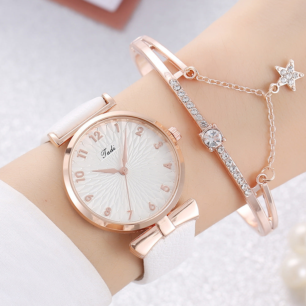 Watch Female Student New Watch Set Fashion Literal Drainage Product Bracelet Set Watch Image