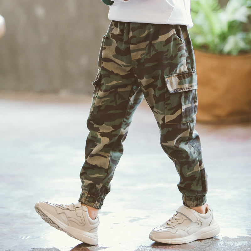 Children's Sports Military Camouflage Casual Trousers Image