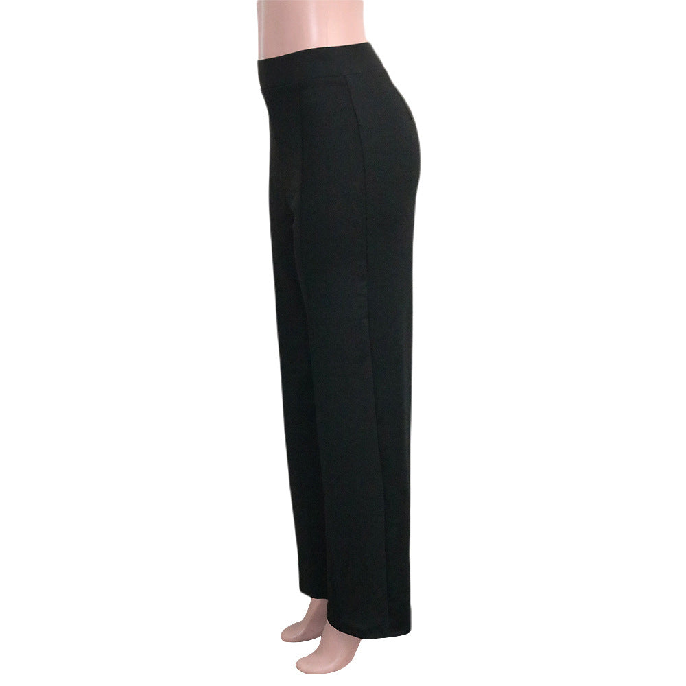 Solid Color Casual Pants Slim, High-waisted Bell Bottoms Image