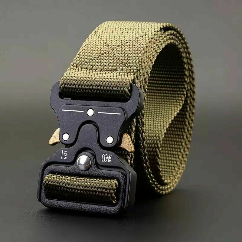 Military Tactical Belt Heavy Duty Security Working Utility Nylon Army Waistband Image