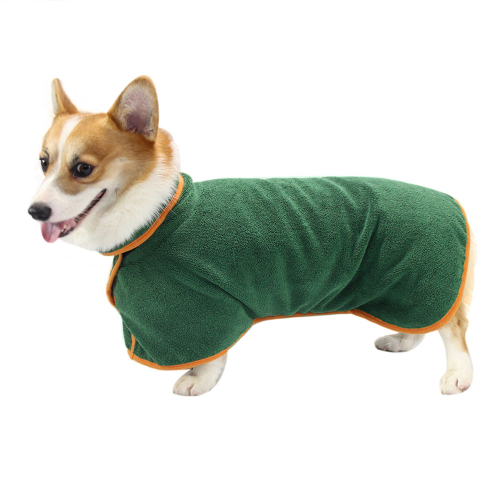 Absorbent Pet Bathrobe With Waist-wrapped Microfiber Image