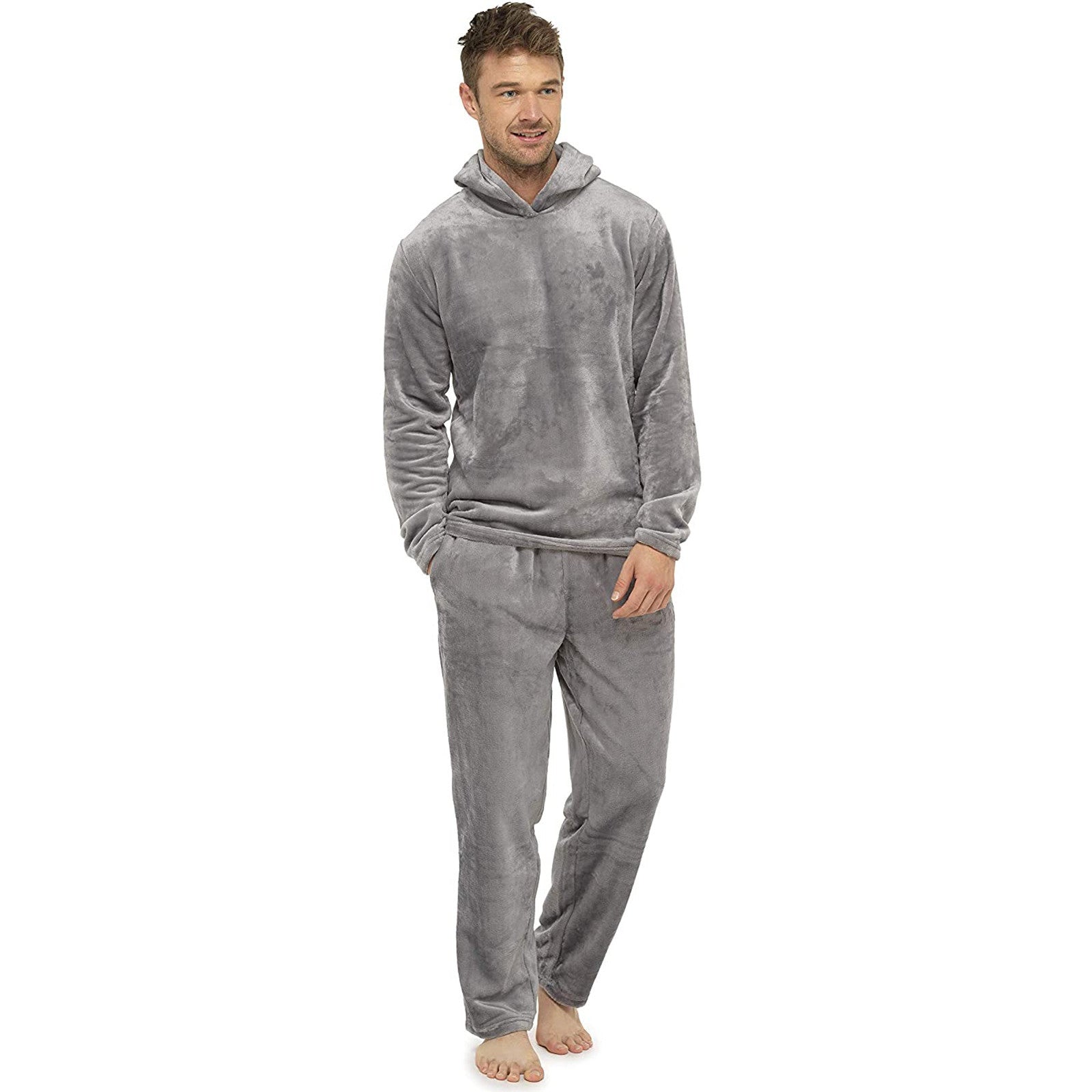 Flannel Grey Simple Home Men's Pajamas Image