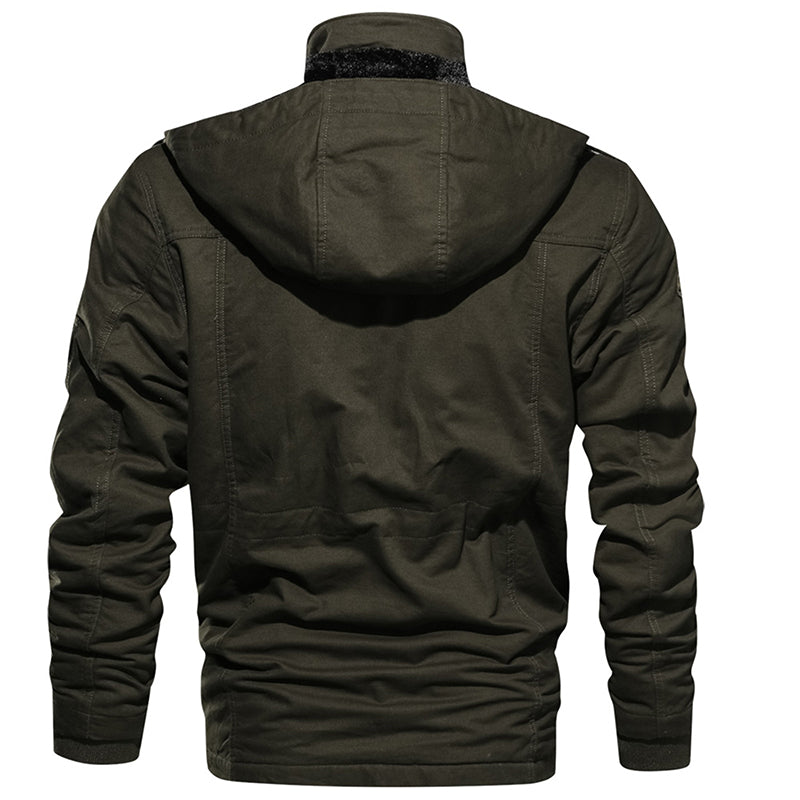 Men Winter Fleece Jacket Warm Hooded Coat Thermal Thick Outerwear Male Military Jacket Image