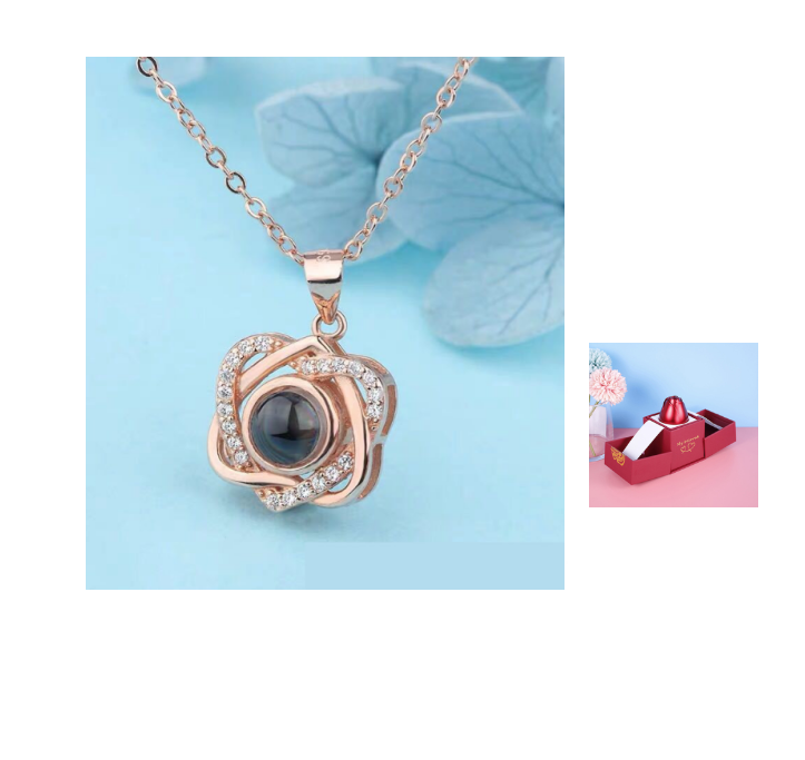 2023 Hot Valentine's Day Gifts Metal Rose Jewelry Gift Box Necklace For Wedding Girlfriend Necklace Gifts Image