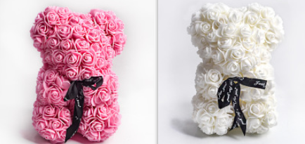 Valentine's Day Gift Rose Bear Eternal Flower Rose Teddy Bear PE Foam Bear 25cm Valentines Day Image