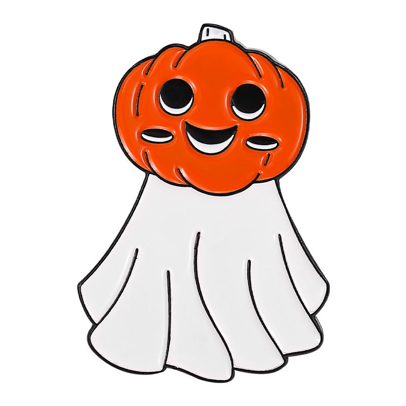 New Creative Halloween Pumpkin Head Ghost Alloy Dripping Oil Badge Brooch Image