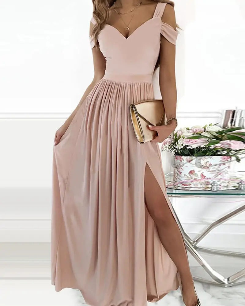 Long Floor Length Elegant Greek Style Pleated Dress Image