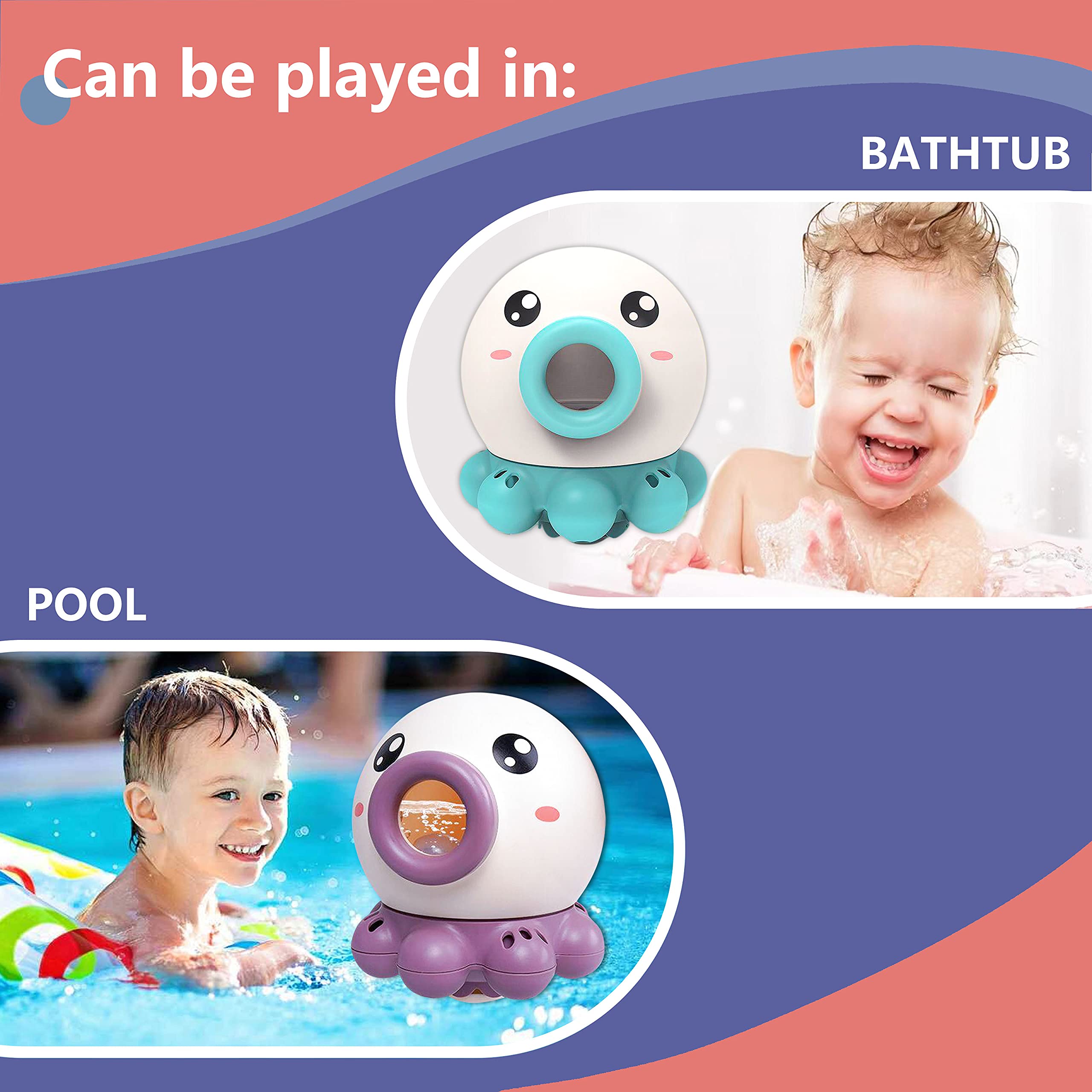 Octopus Fountain Bath Toy Water Jet Rotating Shower Bathroom Toy Summer Water Toys Sprinkler Beach Toys Kids Water Toys Image