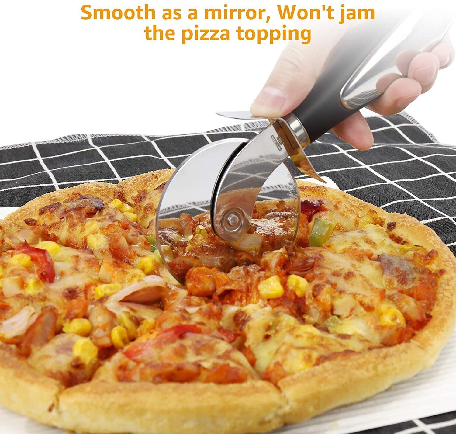 Pizza Cutter Wheel Kitchen Pizza Slicer Cutting Tool Stainless Steel Easy To Cut Image