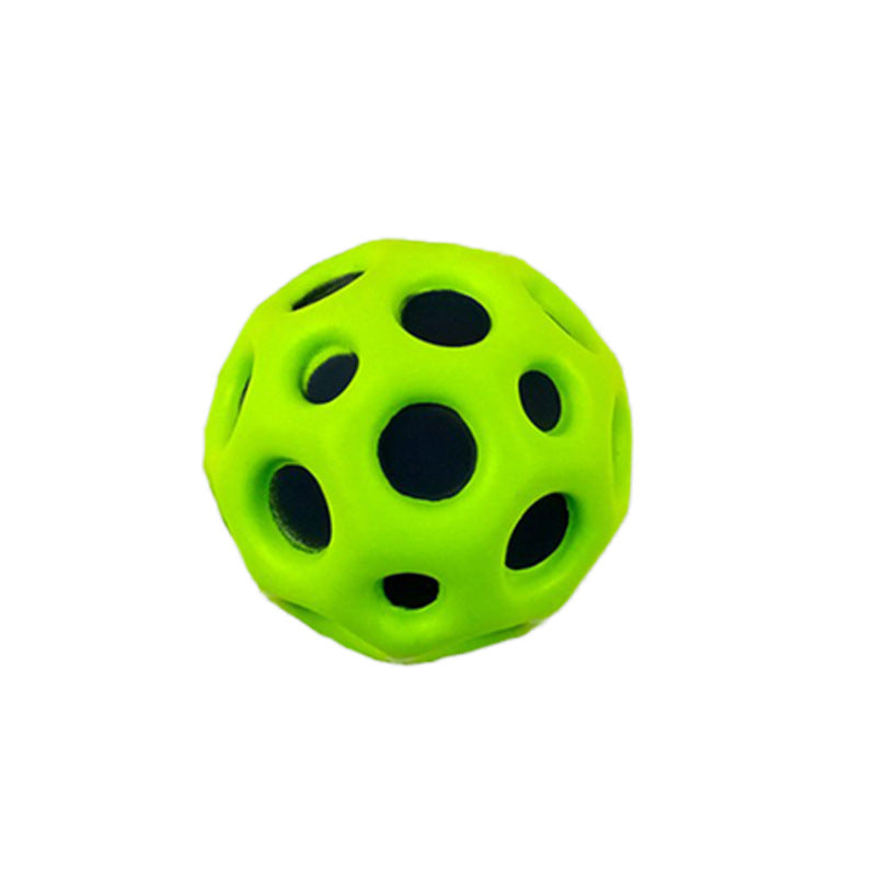 Hole Ball Soft Bouncy Ball Anti-fall Moon Shape Porous Bouncy Ball Kids Indoor Outdoor Toy Ergonomic Design Image